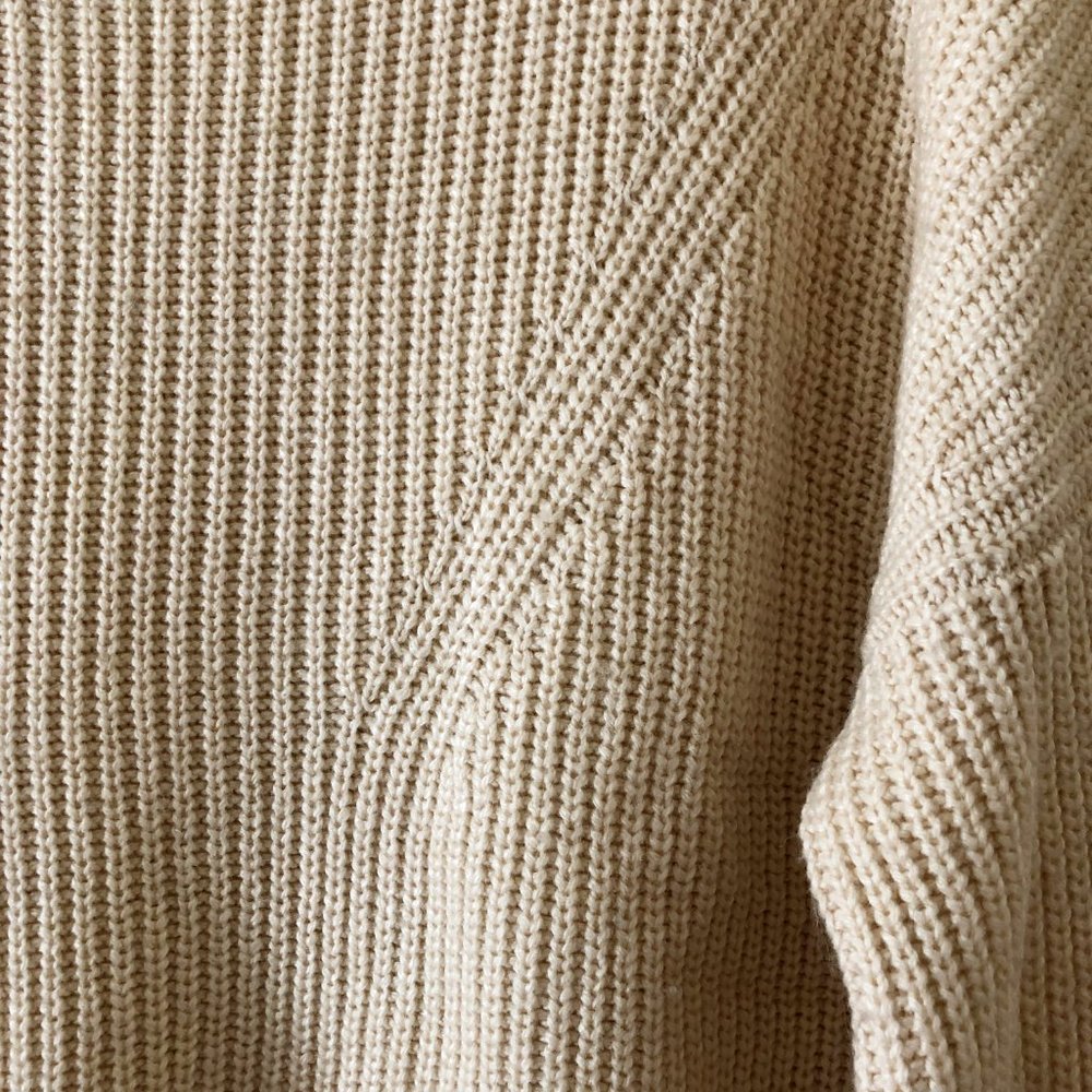 French Connection Mock Neck Knit Cream Sweater - Picture 2 of 6